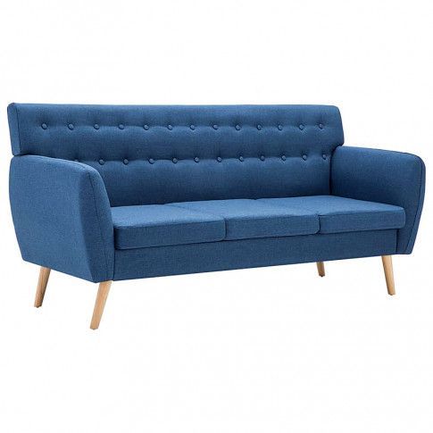 pikowana sofa lilia niebieska