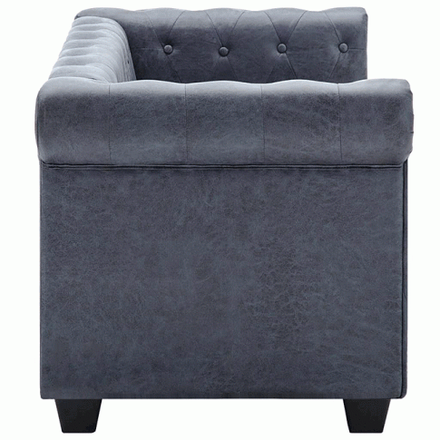 Szczegółowe zdjęcie nr 4 produktu Dwuosobowa sofa Charlotte 2Q w stylu Chesterfield - szara