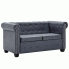 Zdjęcie produktu Dwuosobowa sofa Charlotte 2Q w stylu Chesterfield - szara.