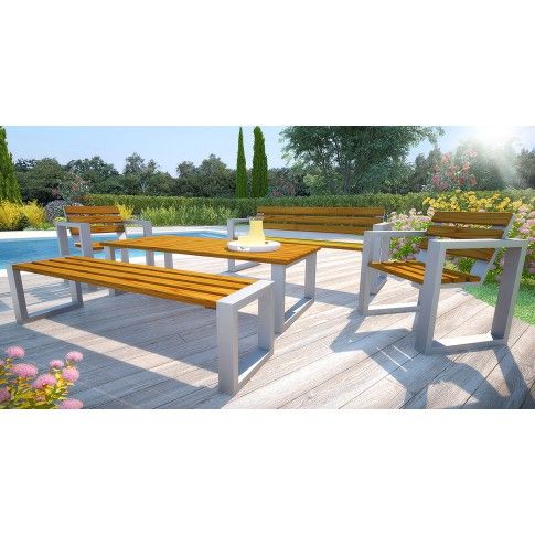 Fotografia Klasyczna ławka na taras Norin 180x76x47 - 9 kolorów z kategorii Stoły ogrodowe