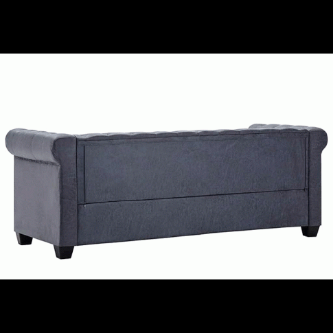 Zdjęcie trzyosobowa sofa Charlotte 3Q w stylu Chesterfield - szara - sklep Edinos.pl