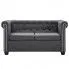 Szczegółowe zdjęcie nr 4 produktu Fernis Sofa 2-osobowa w stylu Chesterfield, materiałowa, ciemnoszara