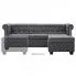 Szczegółowe zdjęcie nr 8 produktu Ivesa Sofa z leżanką w stylu Chesterfield, obita tkaniną, ciemnoszara