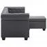 Szczegółowe zdjęcie nr 5 produktu Ivesa Sofa z leżanką w stylu Chesterfield, obita tkaniną, ciemnoszara
