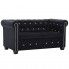 Zdjęcie produktu Aksamitna sofa w stylu Chesterfield Charlotte 2Q - czarna.