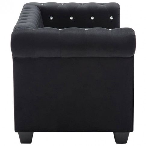 Szczegółowe zdjęcie nr 9 produktu Aksamitna sofa w stylu Chesterfield Charlotte 2Q - czarna