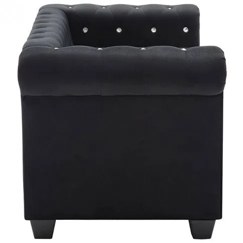 Szczegółowe zdjęcie nr 9 produktu Aksamitna sofa w stylu Chesterfield Xavier 2Q - czarna