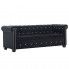 Zdjęcie produktu Aksamitna sofa w stylu Chesterfield Charlotte 3Q - czarna.