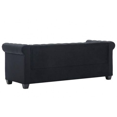 Szczegółowe zdjęcie nr 8 produktu Aksamitna sofa w stylu Chesterfield Charlotte 3Q - czarna