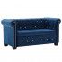 Aksamitna sofa w stylu Chesterfield Charlotte 2Q - niebieska
