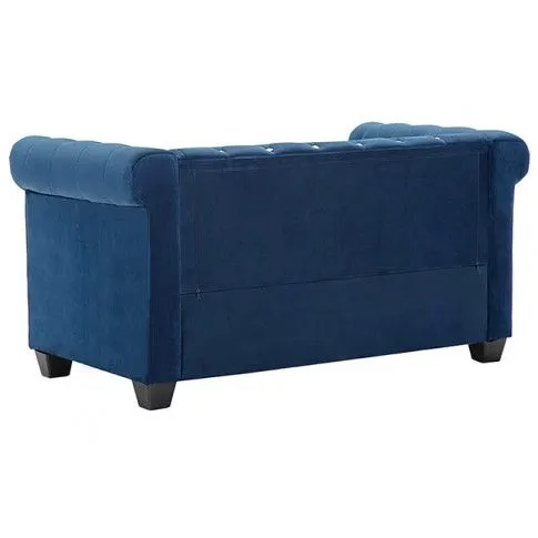 Szczegółowe zdjęcie nr 8 produktu Aksamitna sofa w stylu Chesterfield Xavier 2Q - niebieska