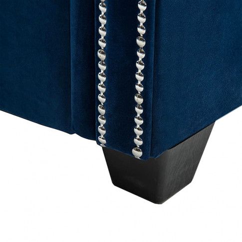 Szczegółowe zdjęcie nr 10 produktu Aksamitna sofa w stylu Chesterfield Charlotte 2Q - niebieska