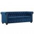 Aksamitna sofa w stylu Chesterfield Charlotte 3Q - niebieska