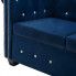 Szczegółowe zdjęcie nr 9 produktu Aksamitna sofa w stylu Chesterfield Charlotte 3Q - niebieska