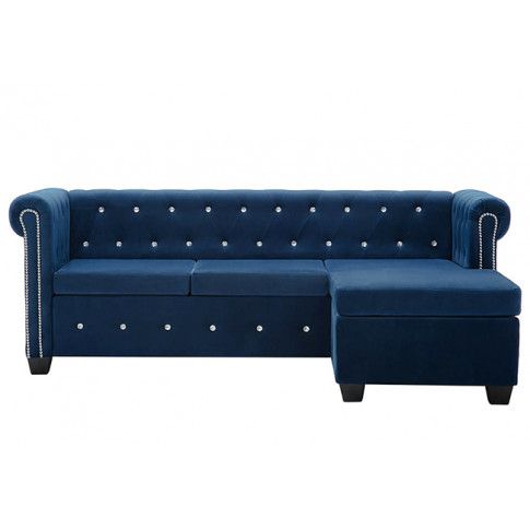 Zdjęcie sofa Charlotte 4Q, Chesterfield, niebieska - sklep Edinos.pl