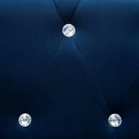 Szczegółowe zdjęcie nr 6 produktu Aksamitny narożnik w stylu Chesterfield Xavier 4Q - niebieski