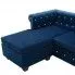 Szczegółowe zdjęcie nr 7 produktu Aksamitny narożnik w stylu Chesterfield Xavier 4Q - niebieski