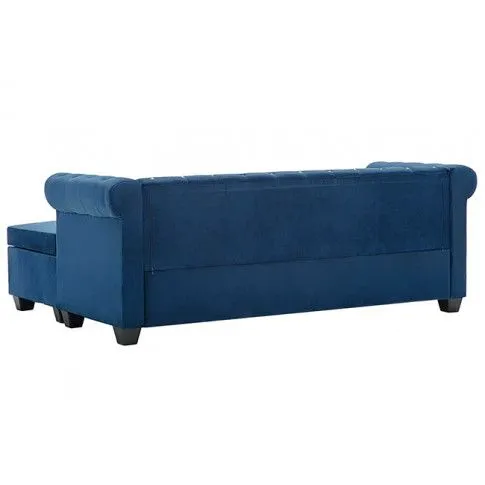 Szczegółowe zdjęcie nr 9 produktu Aksamitny narożnik w stylu Chesterfield Xavier 4Q - niebieski