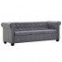 Zdjęcie produktu Aksamitna sofa w stylu Chesterfield Charlotte 3Q - szara.