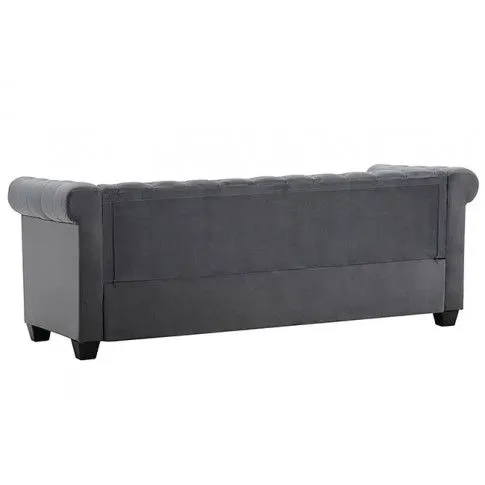 Szczegółowe zdjęcie nr 10 produktu Aksamitna sofa w stylu Chesterfield Xavier 3Q - szara
