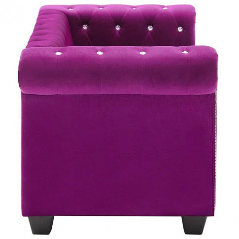 Szczegółowe zdjęcie nr 11 produktu Aksamitna sofa w stylu Chesterfield Charlotte 2Q - fioletowa