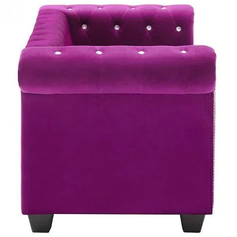 Szczegółowe zdjęcie nr 11 produktu Aksamitna sofa w stylu Chesterfield Xavier 2Q - fioletowa