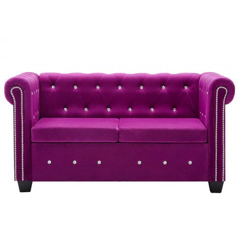 Zdjęcie sofa Charlotte 2Q, styl Chesterfield, fioletowa - sklep Edinos.pl