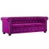 Aksamitna fioletowa sofa w stylu Chesterfield - Charlotte 3Q
