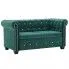 Aksamitna sofa w stylu Chesterfield Charlotte 2Q - zielona