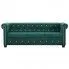 Szczegółowe zdjęcie nr 4 produktu Asemo Sofa Chesterfield, 3-os., obita aksamitem, 199x75x72cm, zielona