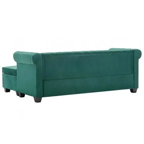 Szczegółowe zdjęcie nr 4 produktu Aksamitny narożnik w stylu Chesterfield Xavier 4Q - zielony