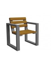 Krzesło ogrodowe metalowe z drewnianym siedziskiem Norin Gray - 8 kolorów  w sklepie Edinos.pl
