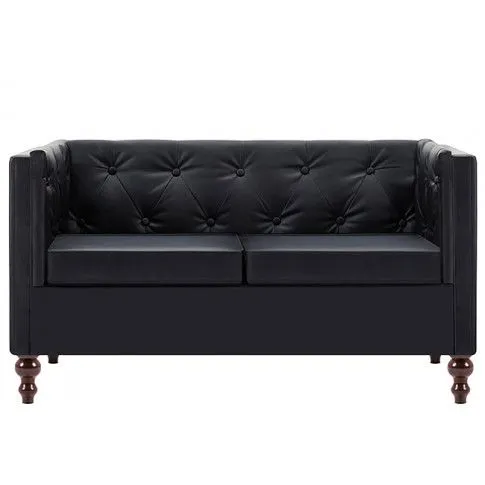 Szczegółowe zdjęcie nr 8 produktu 2-osobowa Sofa Vang w stylu Chesterfield - czarna