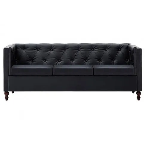 Fotografia 3-osobowa Sofa James 3Q w stylu Chesterfield - czarna z kategorii Kanapy i sofy