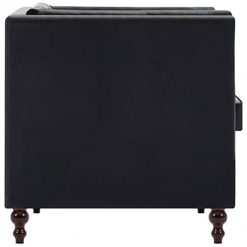 Szczegółowe zdjęcie nr 5 produktu 3-osobowa Sofa James 3Q w stylu Chesterfield - czarna