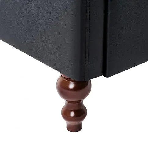 Szczegółowe zdjęcie nr 7 produktu 3-osobowa Sofa Majorka w stylu Chesterfield - czarna
