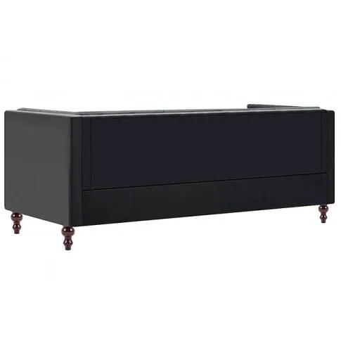 Szczegółowe zdjęcie nr 8 produktu 3-osobowa Sofa Majorka w stylu Chesterfield - czarna