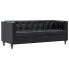 3-osobowa Sofa James 3Q w stylu Chesterfield - czarna