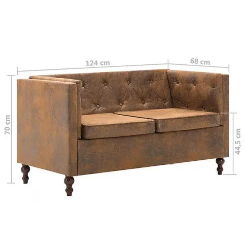 Fotografia 2-osobowa Sofa Vang w stylu Chesterfield - brąz z kategorii Kanapy i sofy