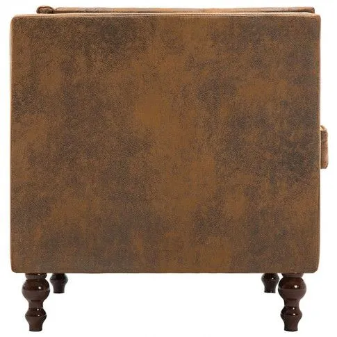 Szczegółowe zdjęcie nr 4 produktu 2-osobowa Sofa Vang w stylu Chesterfield - brąz