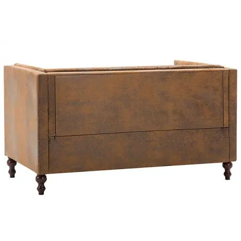 Szczegółowe zdjęcie nr 5 produktu 2-osobowa Sofa Vang w stylu Chesterfield - brąz