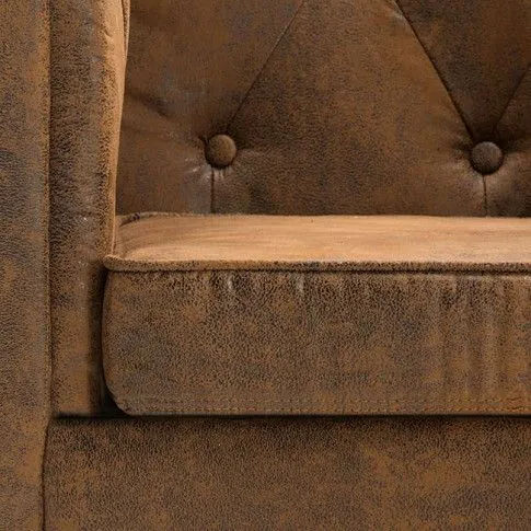 Szczegółowe zdjęcie nr 6 produktu 2-osobowa Sofa James 2Q w stylu Chesterfield - brąz