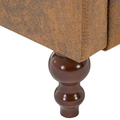 Szczegółowe zdjęcie nr 4 produktu 3-osobowa Sofa Majorka w stylu Chesterfield - brąz