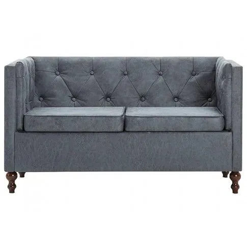 Szczegółowe zdjęcie nr 5 produktu 2-osobowa Sofa Vang w stylu Chesterfield - szara