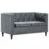 2-osobowa Sofa James 2Q w stylu Chesterfield - szara