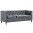 3-osobowa Sofa James 3Q w stylu Chesterfield - szara