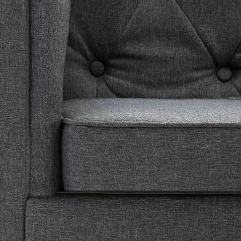 Szczegółowe zdjęcie nr 5 produktu 2-osobowa Sofa James 2Q w stylu Chesterfield - ciemnoszara