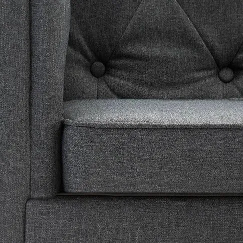 Szczegółowe zdjęcie nr 5 produktu 2-osobowa Sofa Vang w stylu Chesterfield - ciemnoszara