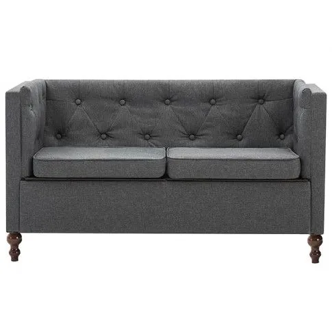 Szczegółowe zdjęcie nr 6 produktu 2-osobowa Sofa Vang w stylu Chesterfield - ciemnoszara