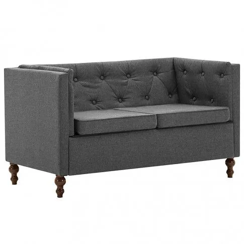 Zdjęcie produktu 2-osobowa Sofa James 2Q w stylu Chesterfield - ciemnoszara.